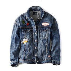 American Eagle Cool Outsider Patched Jean Jacket